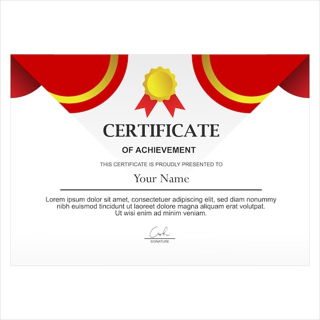 Award certificate design template can be used for digital and print