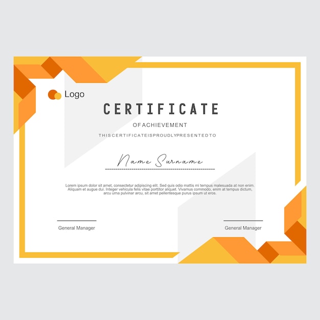 award certificate template for business and brand