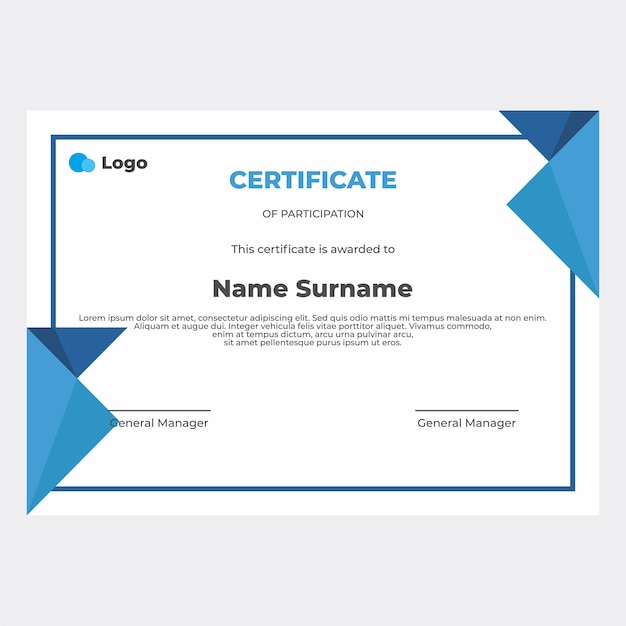 Award certificate template can be used for digital and printable