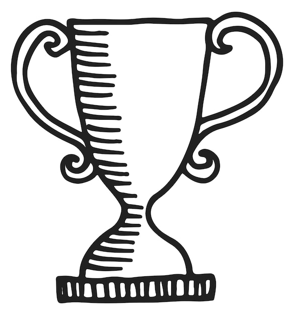 Award cup doodle Champion symbol Winner sign