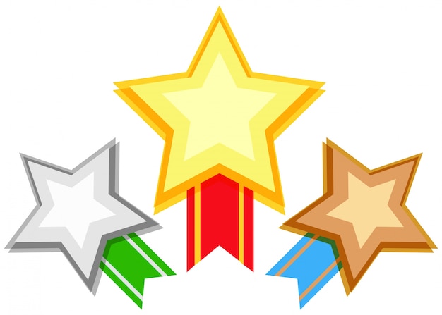 Vector award design with stars and ribbon