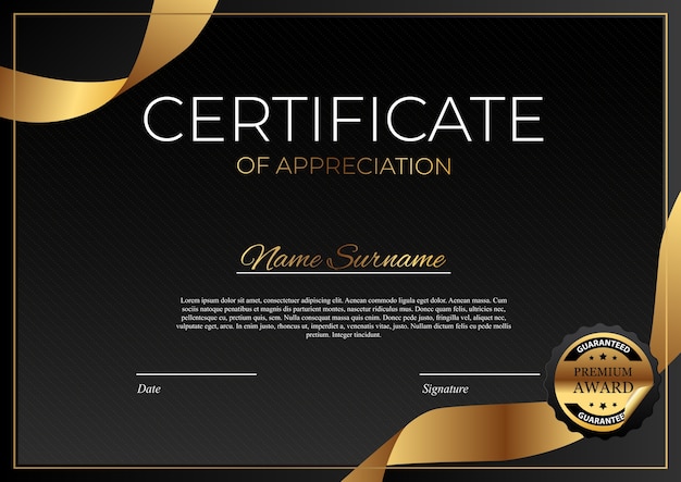 Vector award diploma design blank