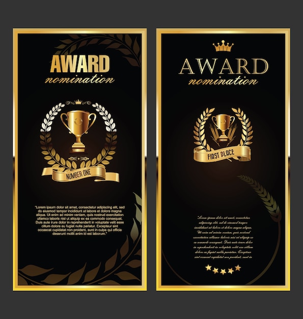 Award gouden retro banner