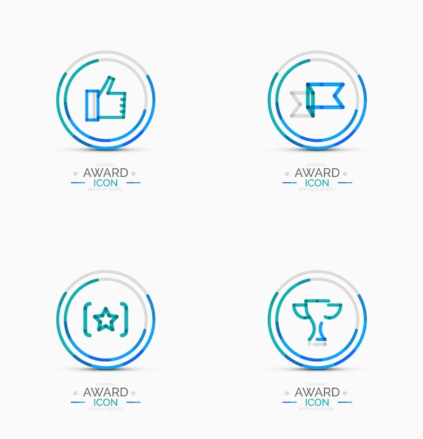 Award icon set Logo collectie