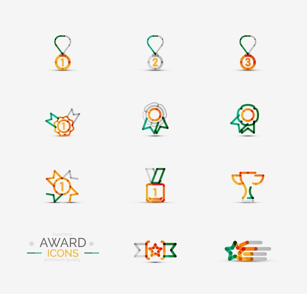 Award icon set logo collectie