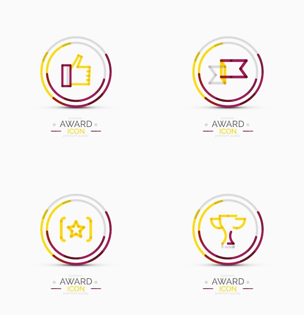 Award icon set Logo collection