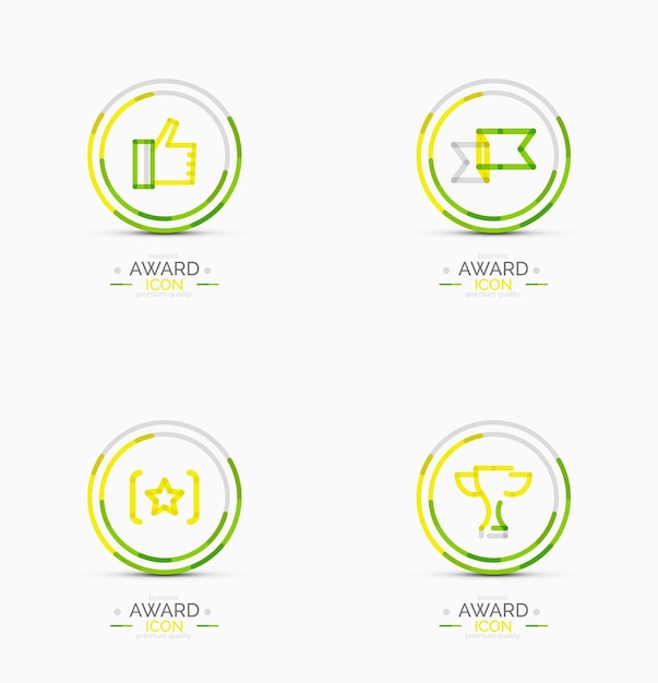 Award icon set Logo collection