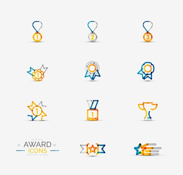 Award icon set Logo collection