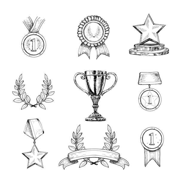 Award icons set