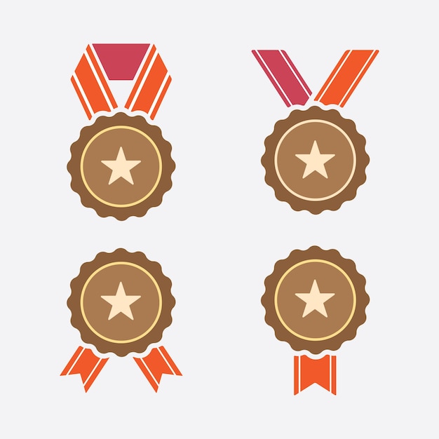 Award medaille icon set geïsoleerde vector illustratie