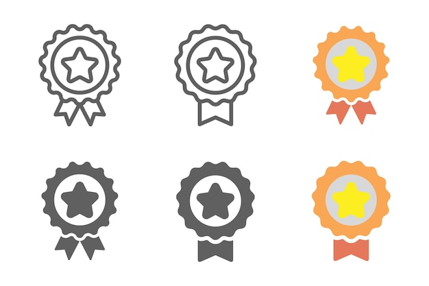 award medal icon vector with various template