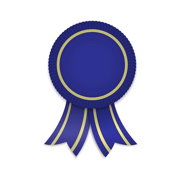 Vector award medal with ribbons.