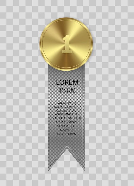 Award medals isolated on transparent background. winner concept.