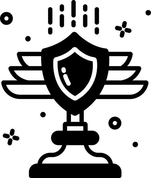 Award trophy glyph and line vector illustration