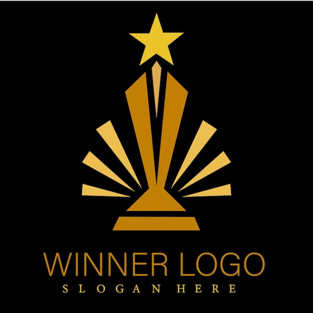 Vector award winner cup vector logo template concept