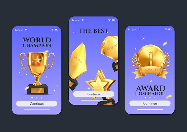 Awards app design set