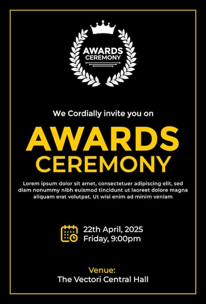 Vector awards ceremony invitation card design template