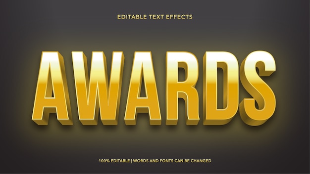 Awards editable text effects