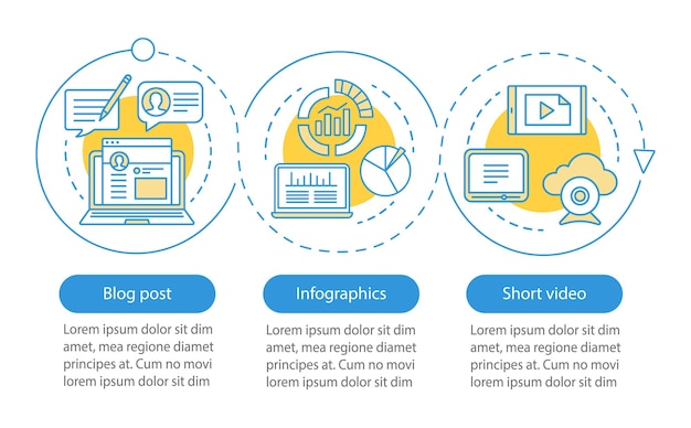 Vettore modello di infografica vettoriale del contenuto di sensibilizzazione