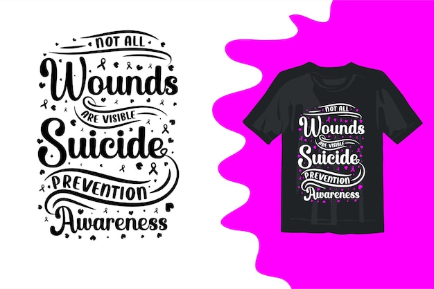 인식의 달 자살 인식 티셔츠 디자인