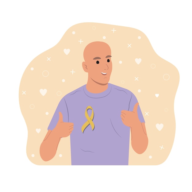 Vector awareness ribbon about children with cancer