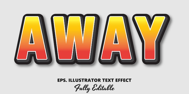 Vector away editable text effect