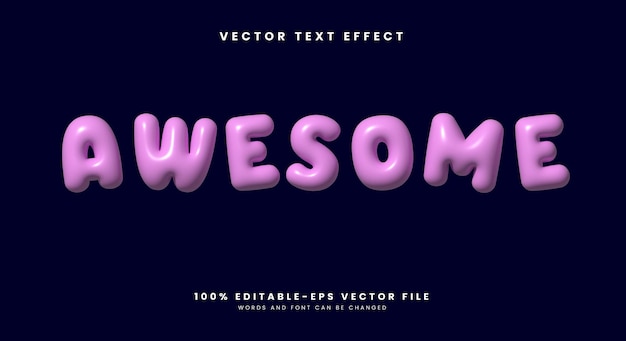 Удивительный 3D надутый редактируемый текстовый эффект шаблон Подходит для милого стиля