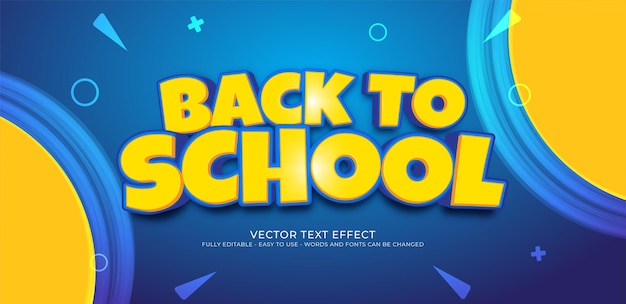 Awesome 3d text back to school editable style effect template