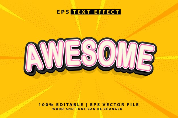 Awesome 3d text style effect vector template