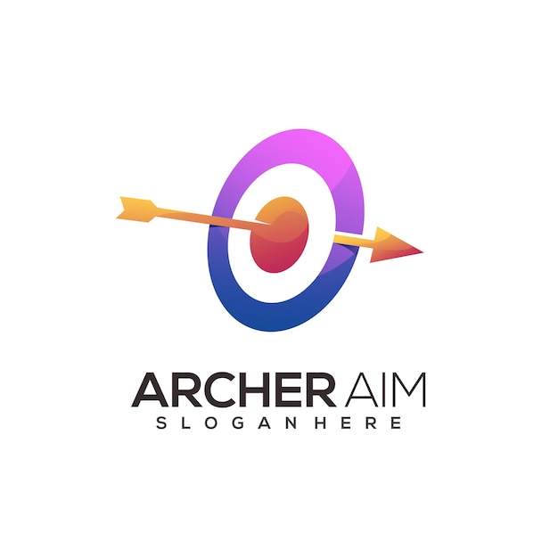 Awesome archer logo kleurrijke samenvatting
