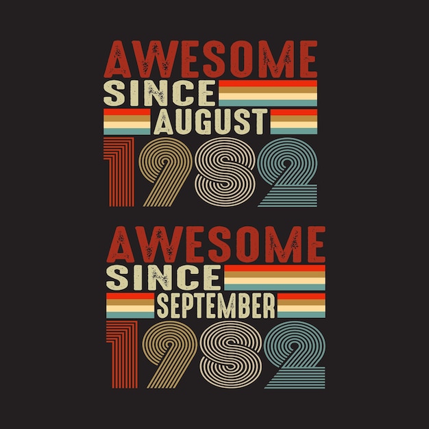 1982年8月と9月以来素晴らしいTシャツ