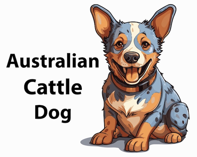 An Awesome Australian Cattle Dog mascot vector illustration