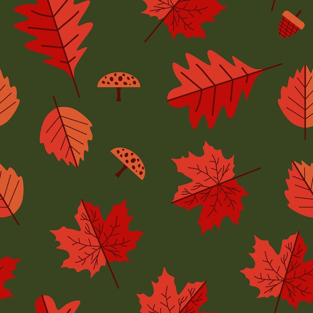 Awesome autumn floral seamless pattern