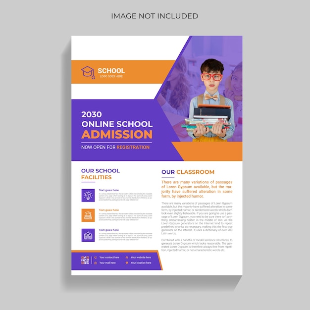 Vector awesome back to school flyer design template for your school