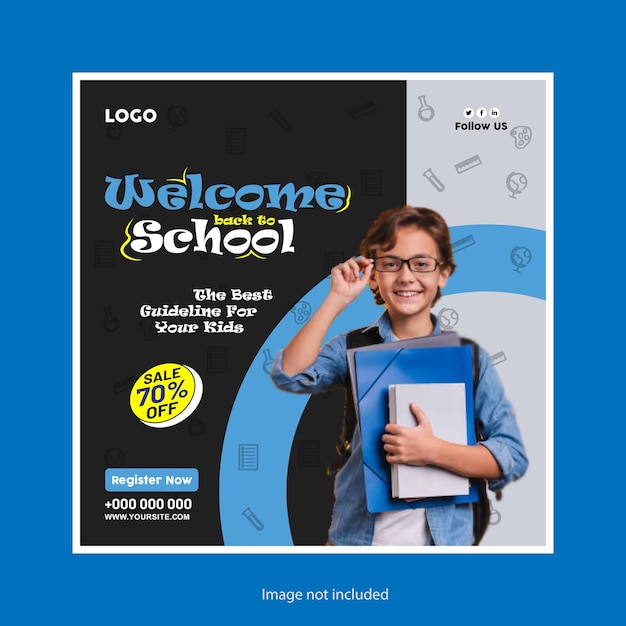 Awesome back to school social post template