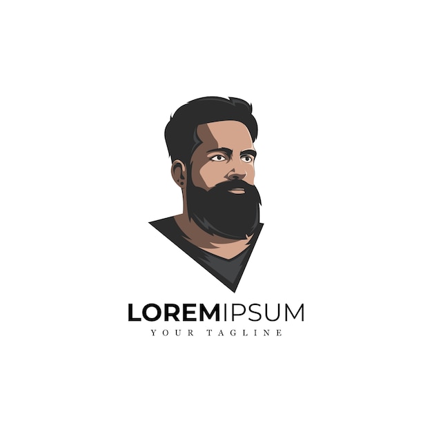 Awesome beard man logo