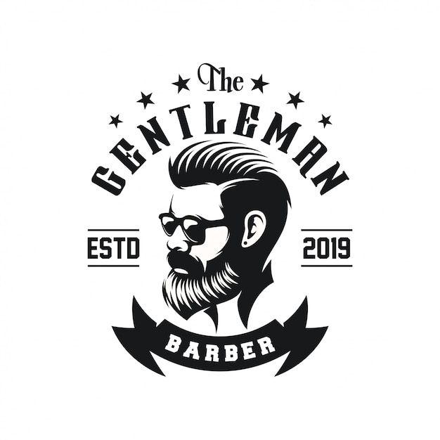 Awesome bearded man logo design