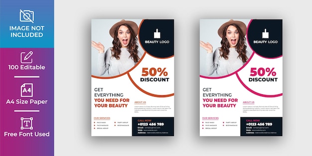 Awesome beauty makeup flyer design template