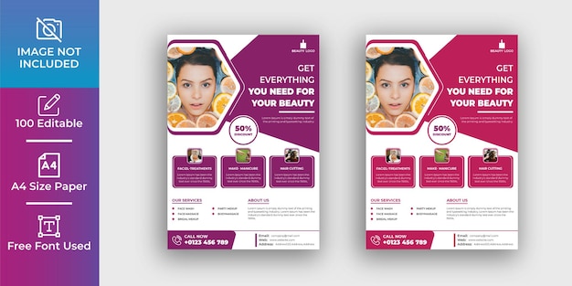 Awesome beauty makeup flyer design template