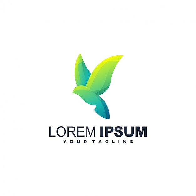 Awesome bird gradient logo design