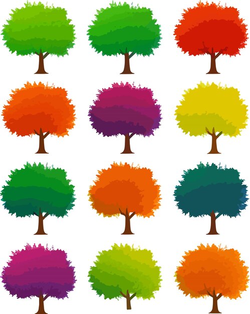 Awesome bomen struiken struiken top view vector