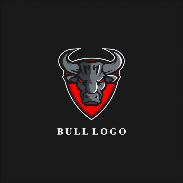Вектор Удивительный логотип щита быка