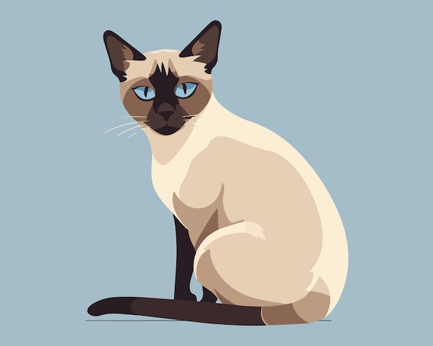 Awesome Burmese cat vector illustration