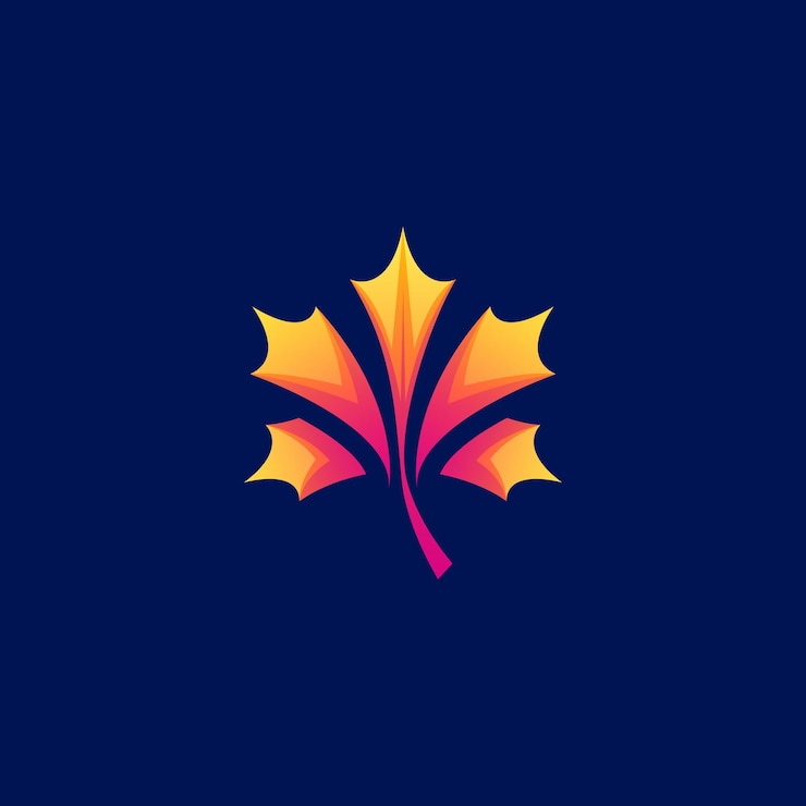 Vector awesome canadian maple leaf premium logo vector