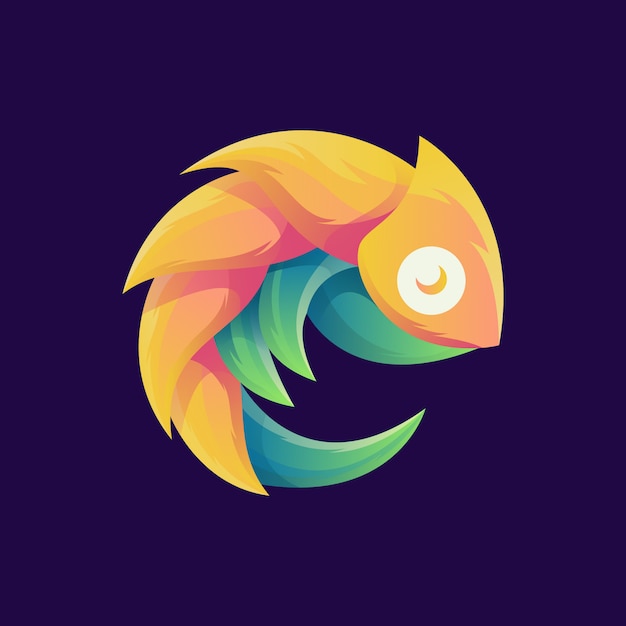 Awesome chameleon logo colorful