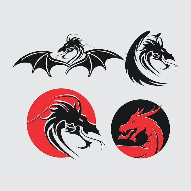 Vettore concetto di logo del drago della collezione impressionante