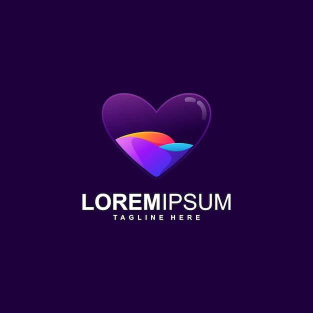 Awesome colorful love logo design