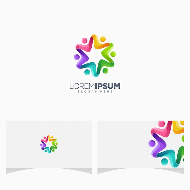 Awesome colorful people logo design print