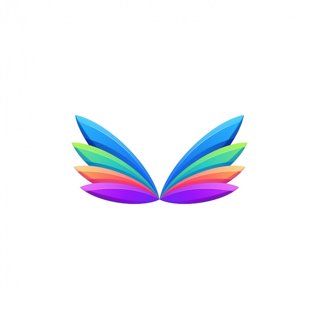 Вектор Потрясающий красочный логотип крыльев