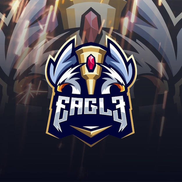 awesome eagle logo design with trophy